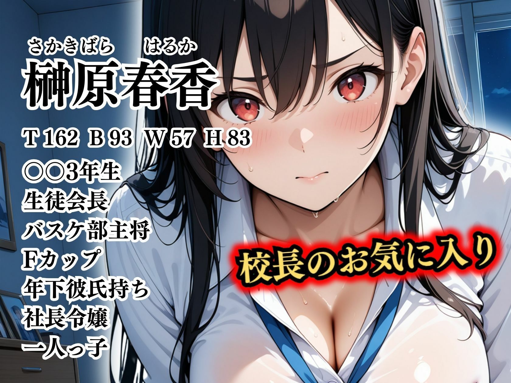 【4Kイラスト】1万3000人の生徒を抱いた校長による榊原春香への性指導（マイルーム編）