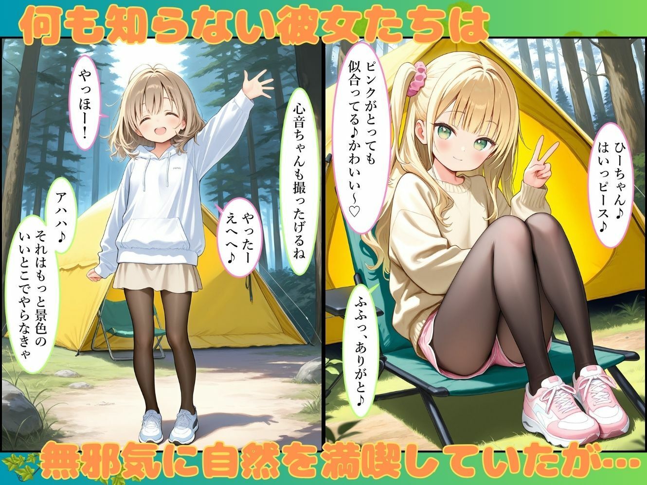 【セリフ付き】仲良し4人とキケンなキャンプ場