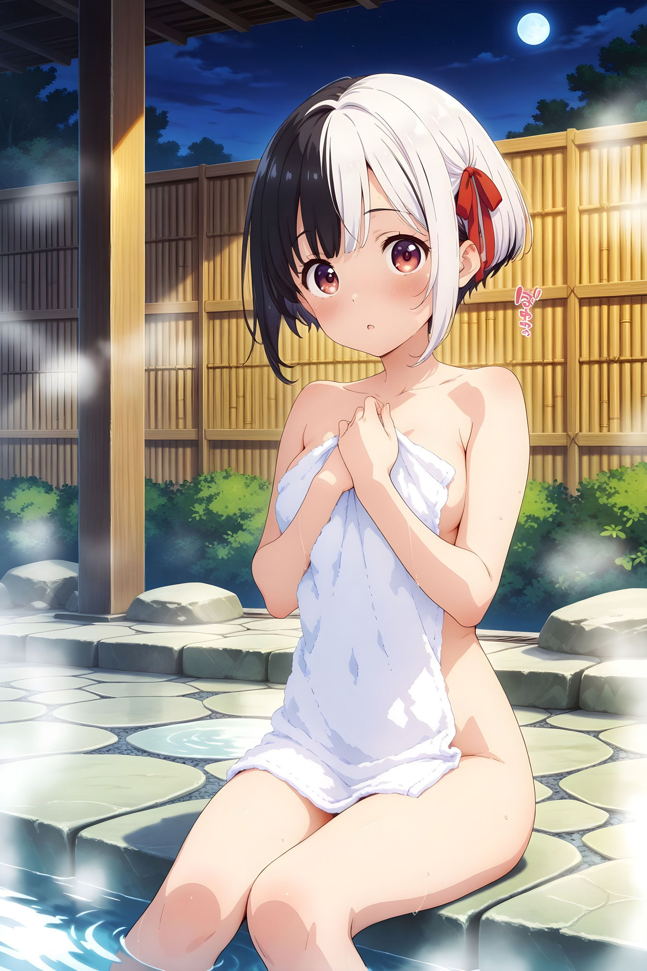 混浴温泉で同級生たちにエッチなイタズラ♪