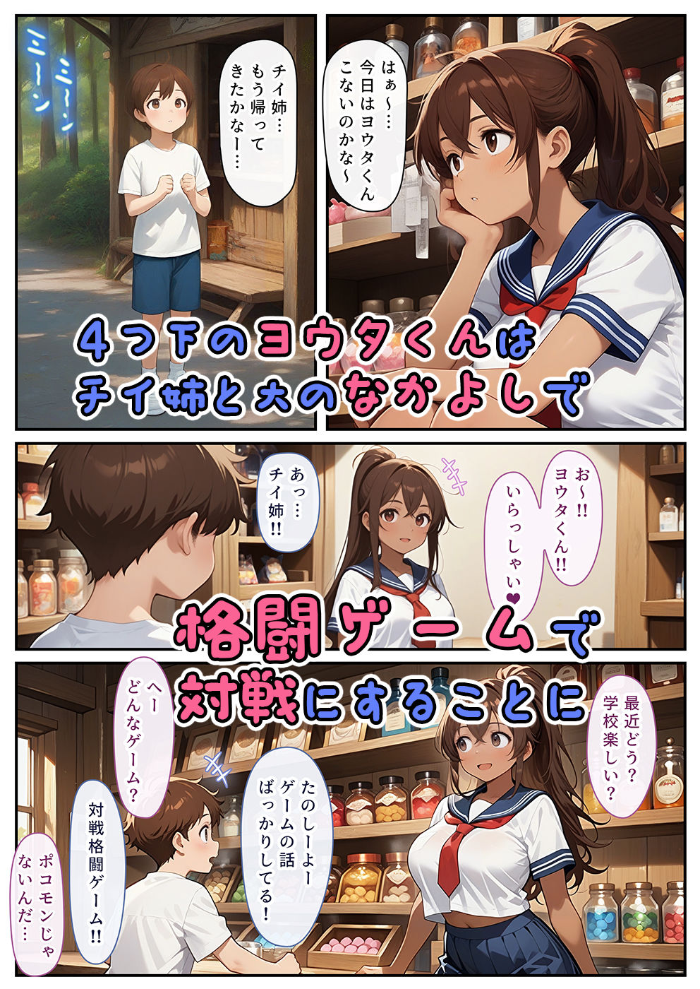 ゲーミングお姉ちゃん【褐色巨乳ギャル姉と格ゲー勝負で精通ボーイ！コマンドミスでティウンティウン！】