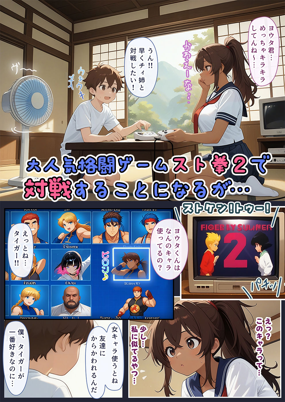 ゲーミングお姉ちゃん【褐色巨乳ギャル姉と格ゲー勝負で精通ボーイ！コマンドミスでティウンティウン！】