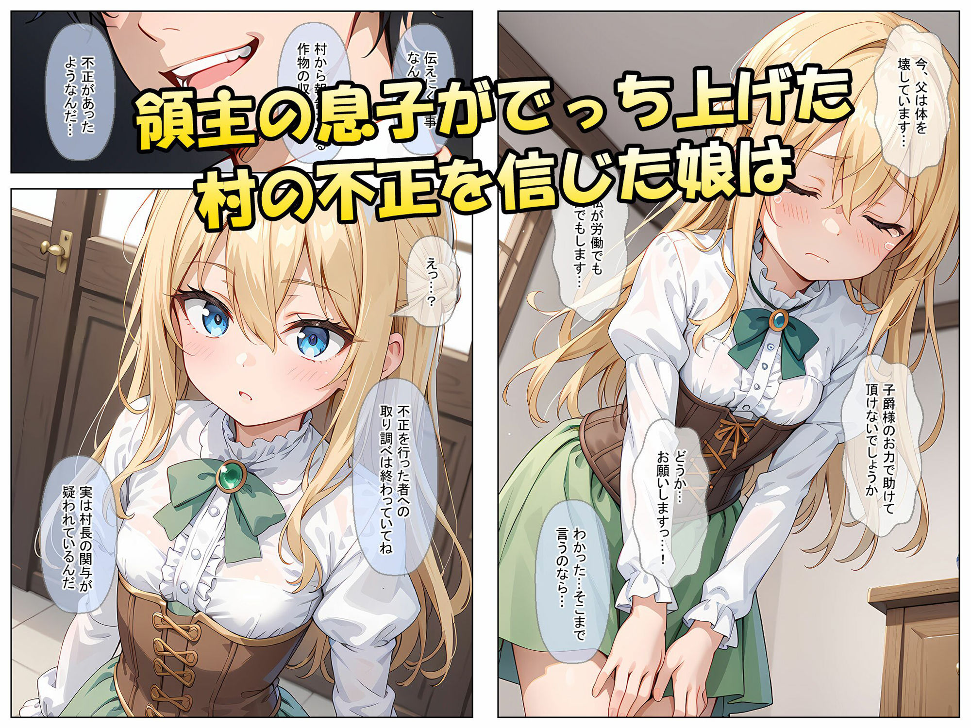 領主の息子が村長の娘の良心につけ込んでヤった！