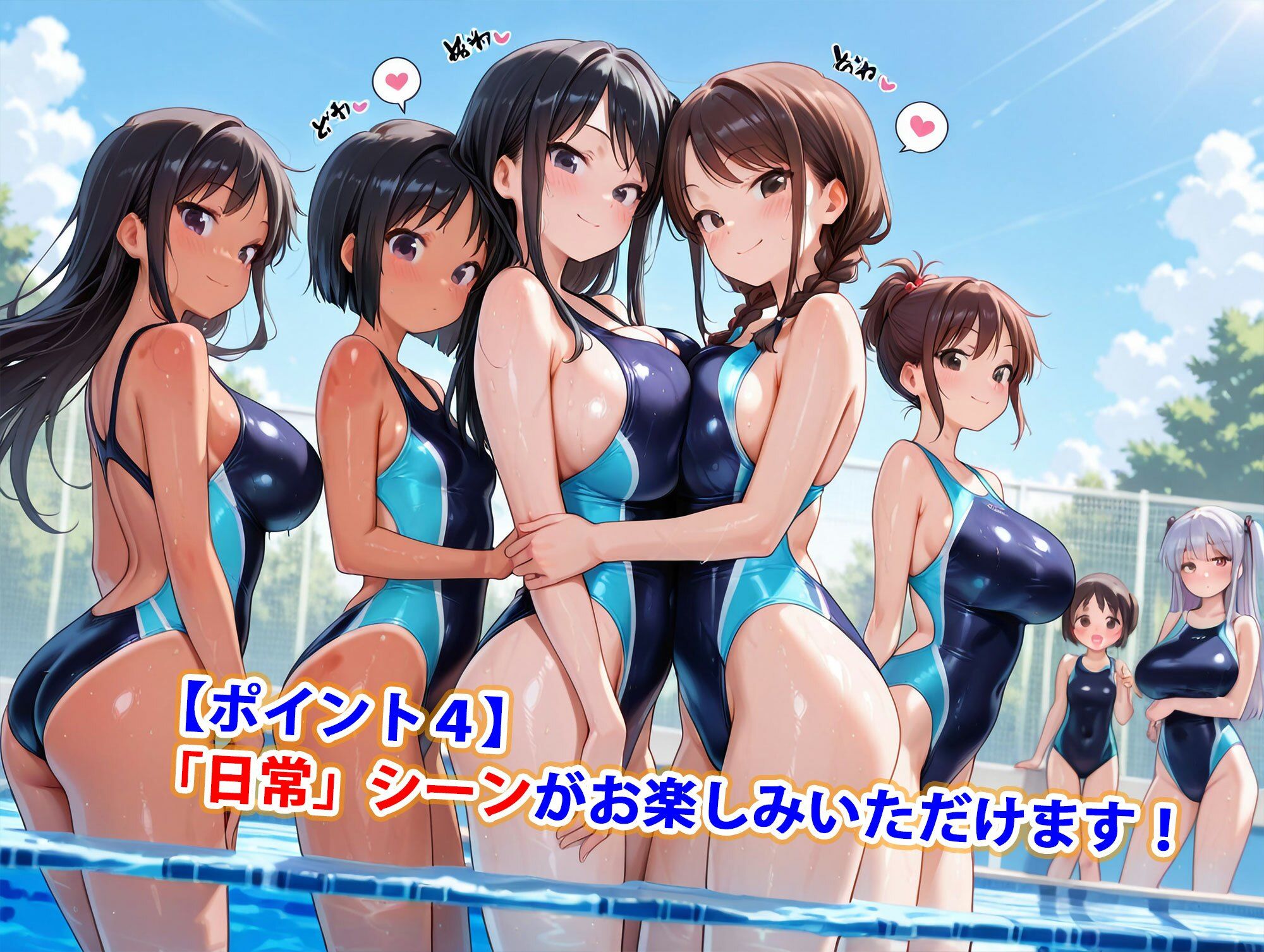 真巨乳ハーレム学園水泳部の競泳水着女子編