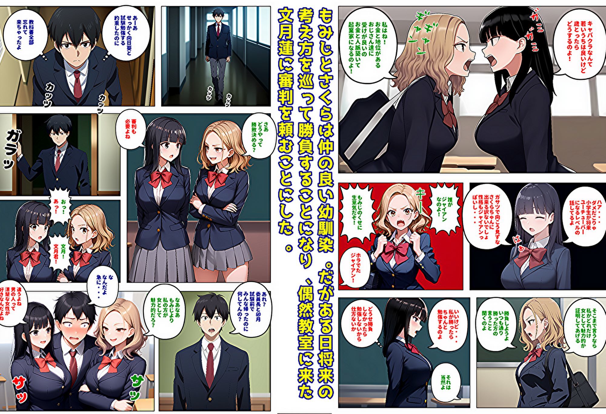 【メッチャエロい作品なので新作セールします】委員長とギャルがセックス勝負を始めたんだが俺が審判をする事になった話