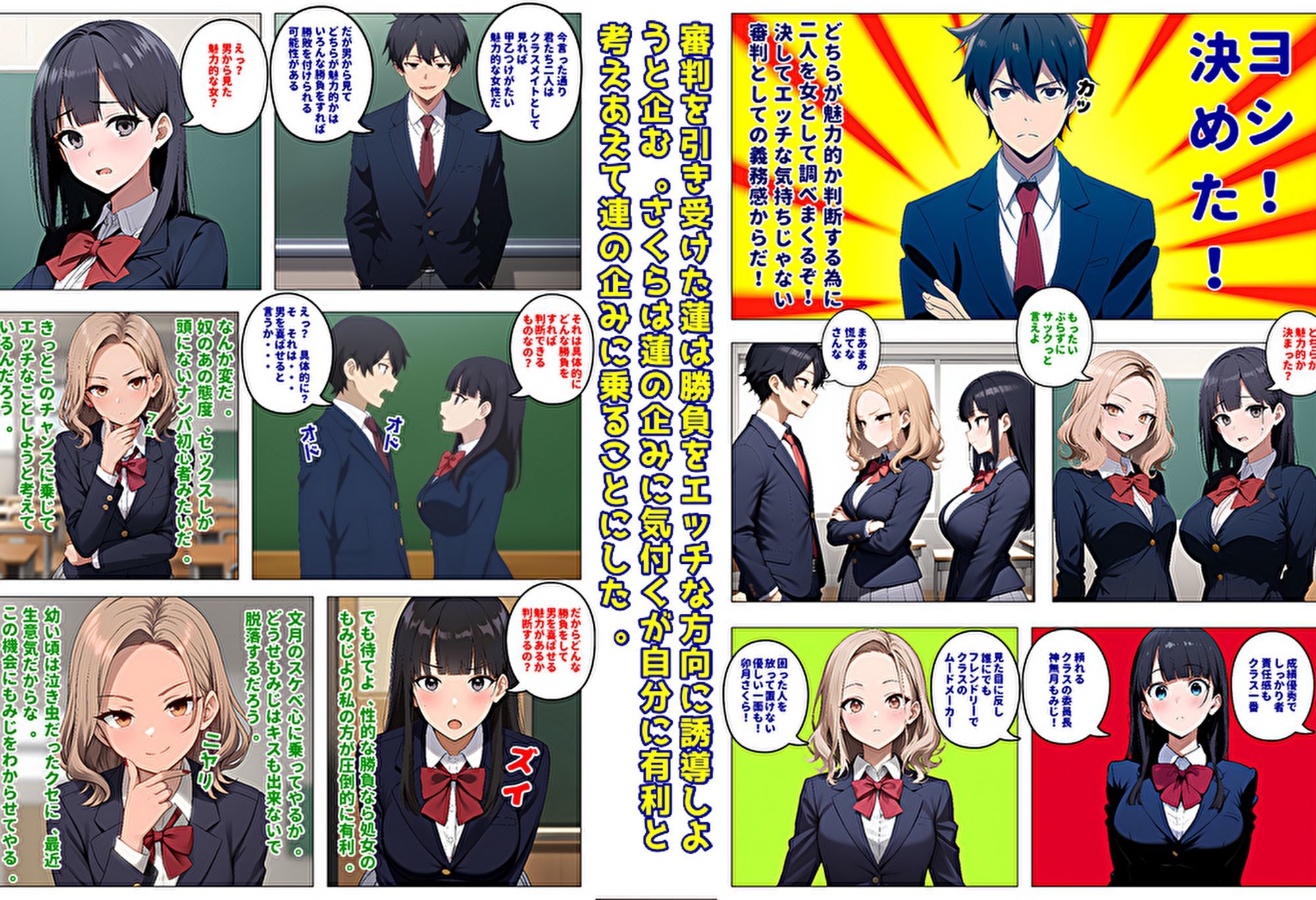 【メッチャエロい作品なので新作セールします】委員長とギャルがセックス勝負を始めたんだが俺が審判をする事になった話
