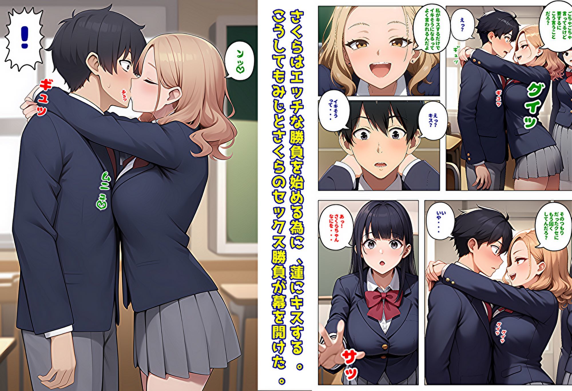 【メッチャエロい作品なので新作セールします】委員長とギャルがセックス勝負を始めたんだが俺が審判をする事になった話
