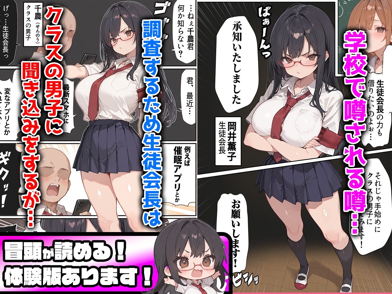 エロい生徒会長が催○アプリで寝取られ○される話