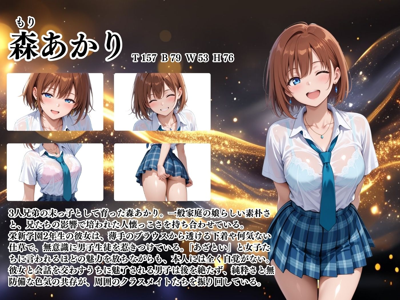 【4Kイラスト】1万3000人の生徒を抱いた校長による森あかりへの性指導（トイレ自慰編）