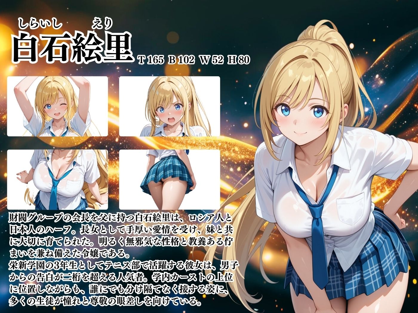 【4Kイラスト】1万3000人の生徒を抱いた校長による白石絵里への性指導（トイレ自慰編）