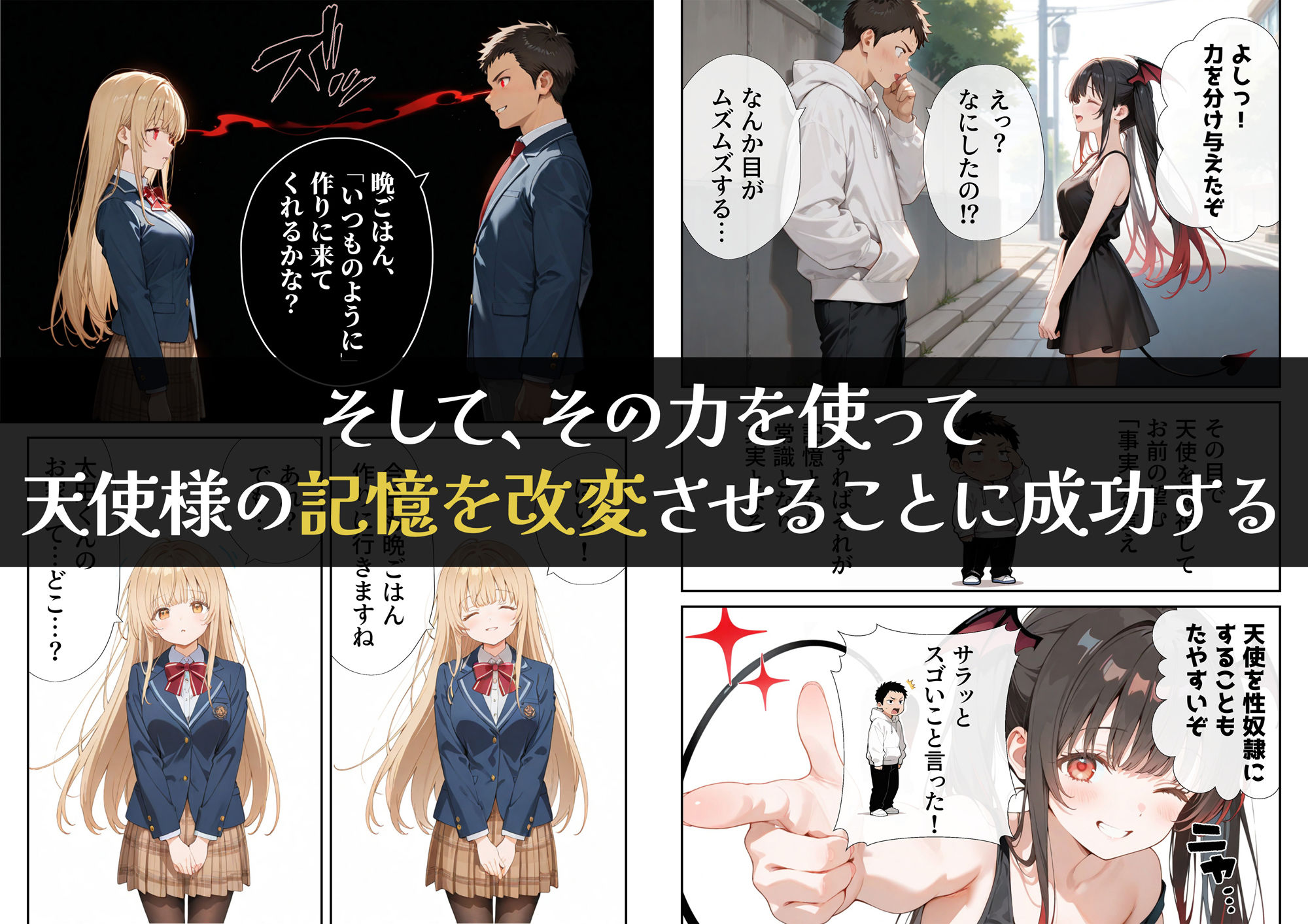 お隣の天使様を記憶操作でイケメンから寝取って堕天使にした件