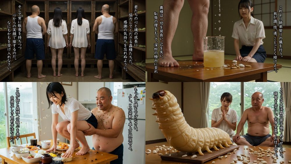 濡れた衣に蟲の蠢き  AI画像165枚 / 動画16本