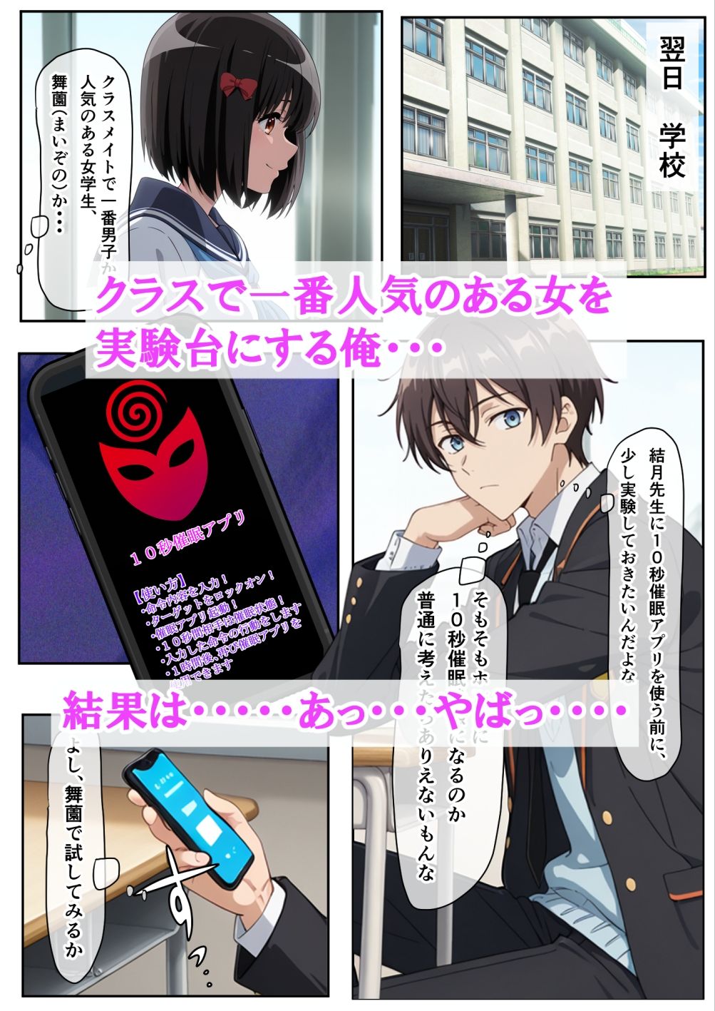 たった10秒しか効果がない催●アプリを使って、担任の爆乳先生と生ハメ中出しセックスする方法を考えた話