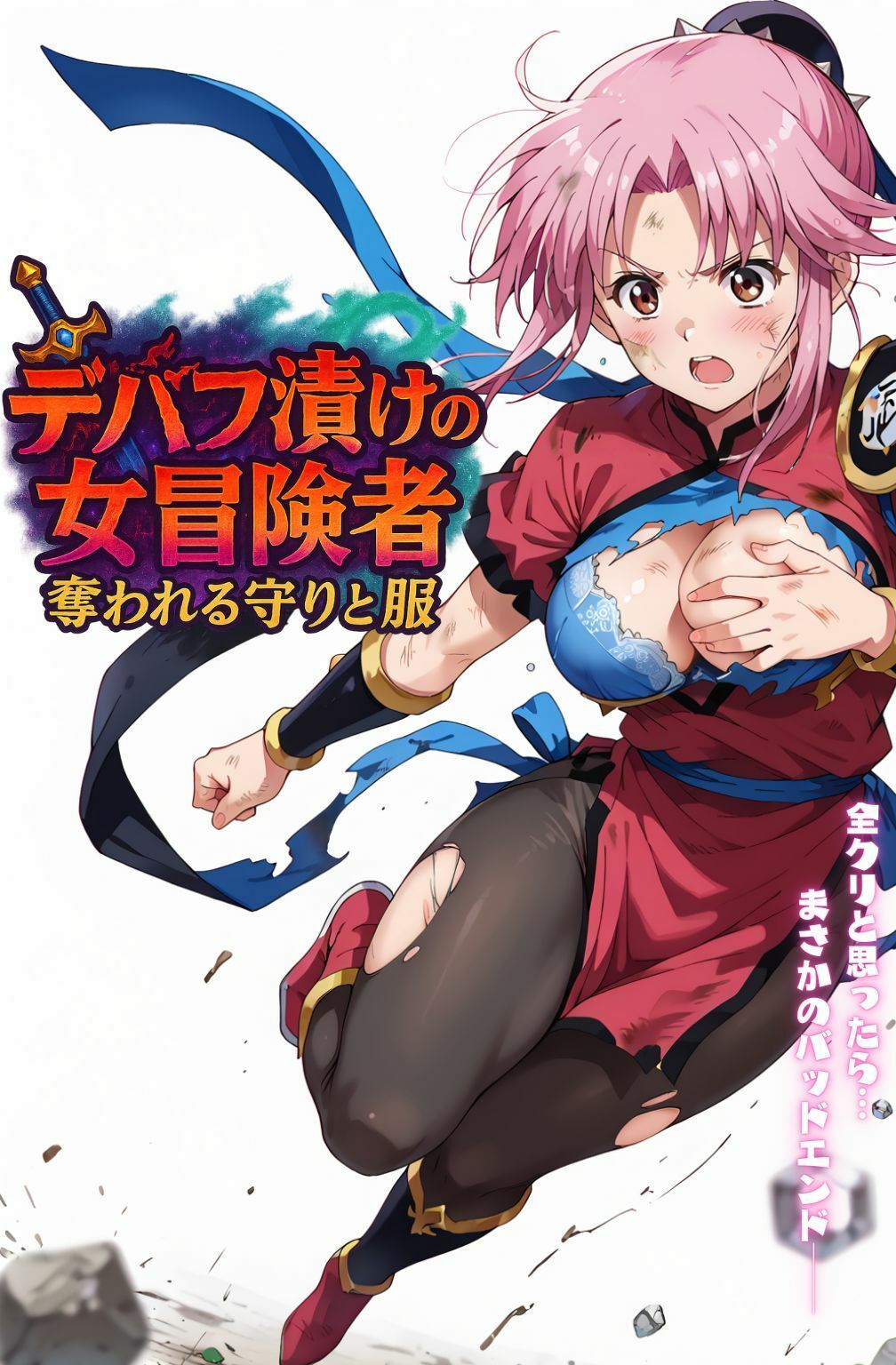 デバフ漬けの女冒険者 〜奪われる守りと服〜