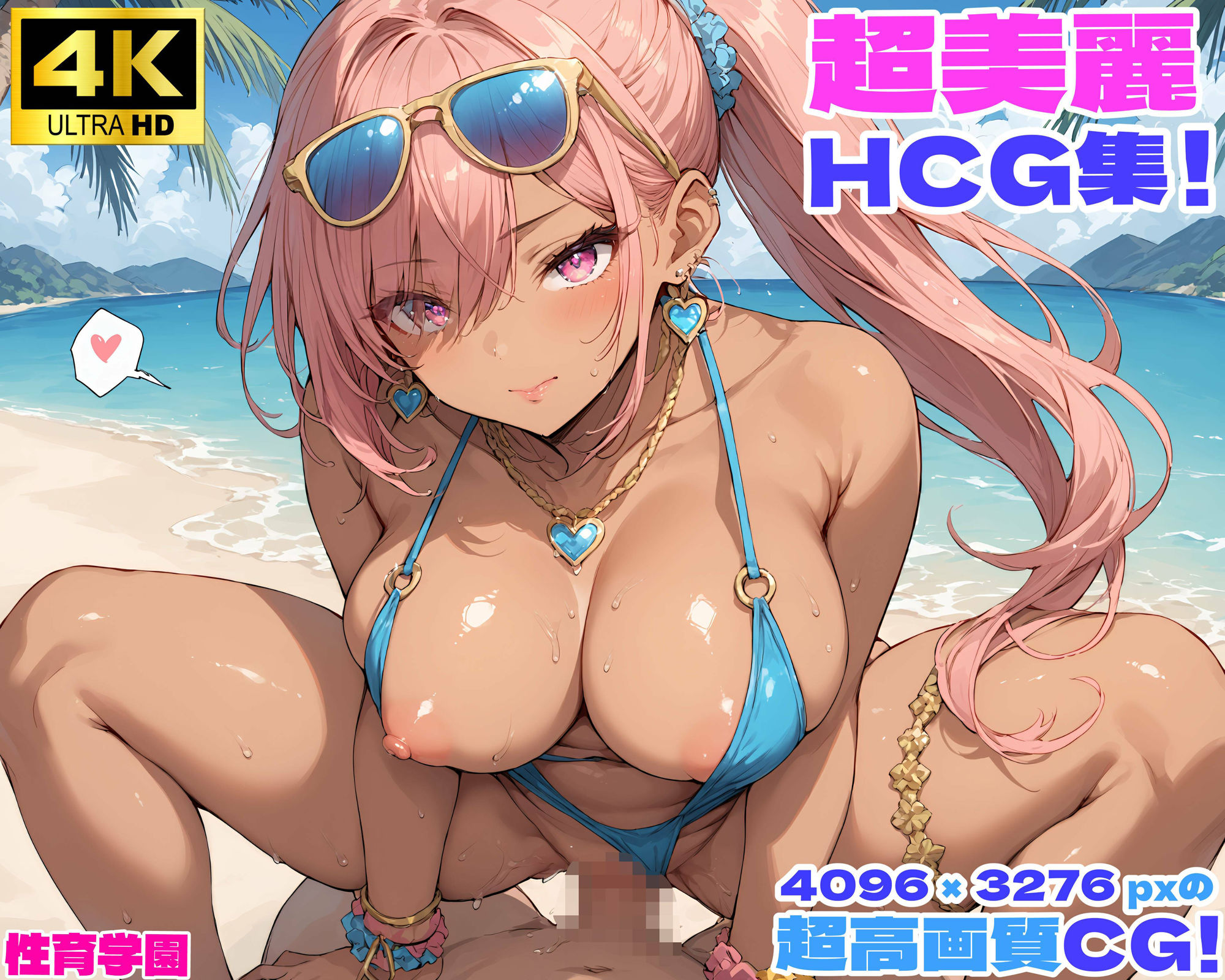 性育学園No.40〜黒ギャルビーチ編〜ドスケベ黒ギャルたちとビーチでハメまくり！【CG500枚】