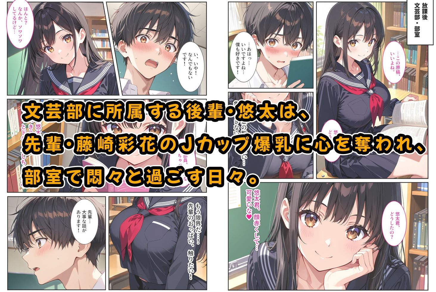 文芸部の先輩（爆乳）におっぱい揉ませてと土下座でお願いしたら…
