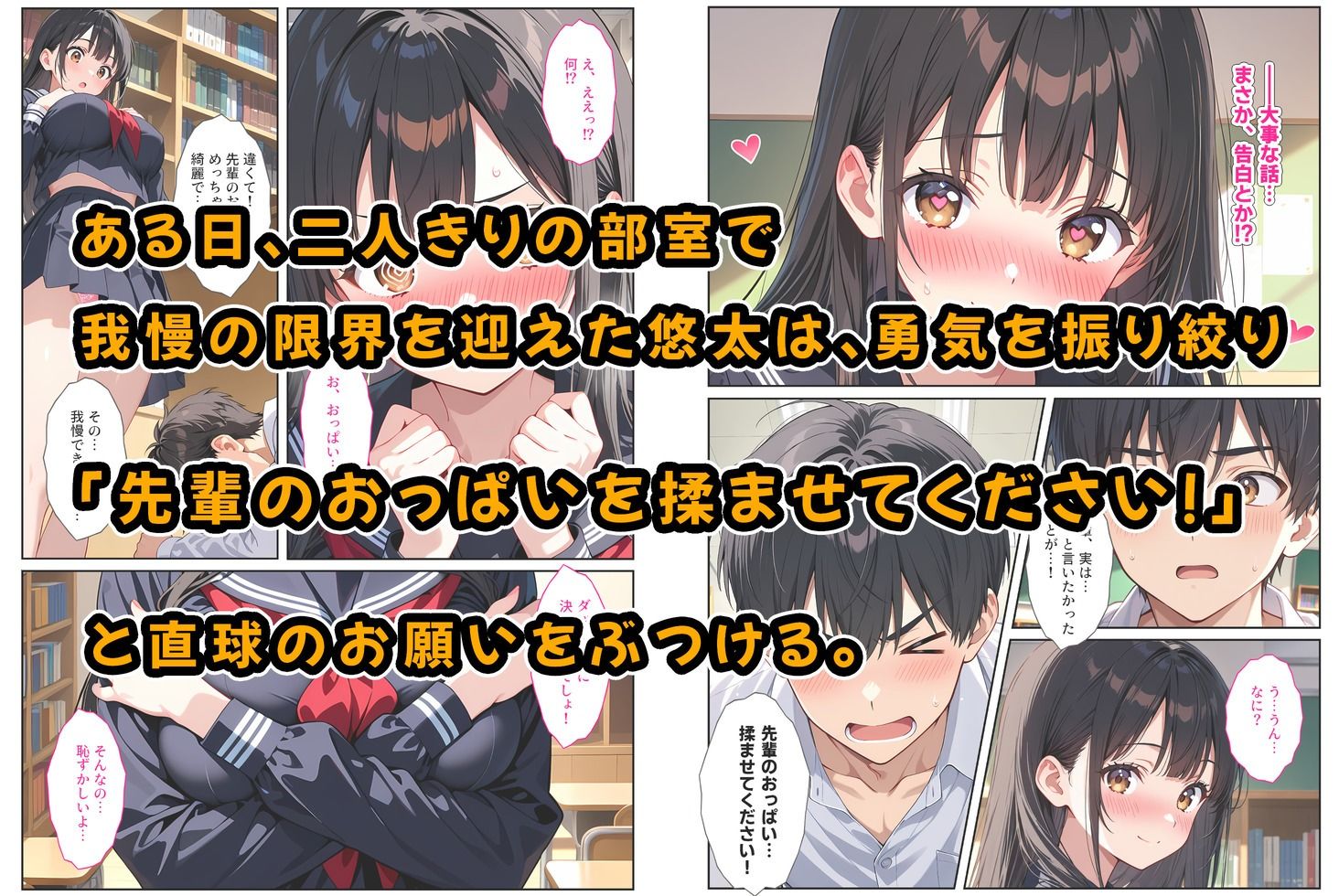 文芸部の先輩（爆乳）におっぱい揉ませてと土下座でお願いしたら…