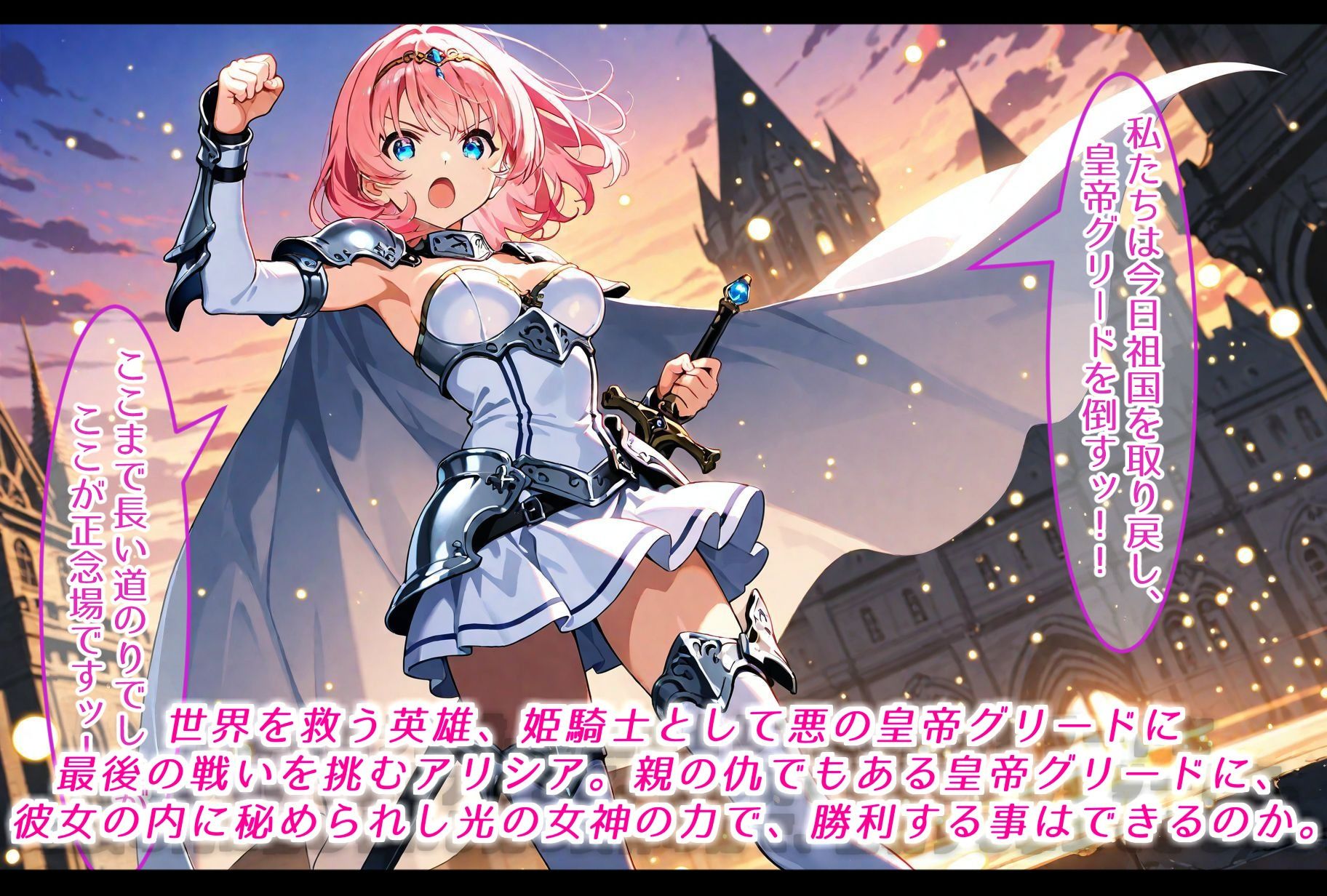 女神の力を受け継ぎし姫騎士、最終決戦で悪の皇帝に敗れ、苗床と化す。