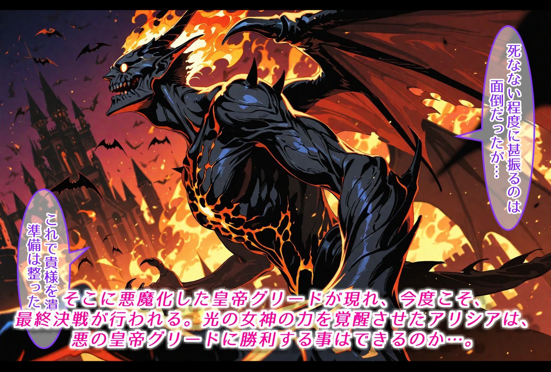 女神の力を受け継ぎし姫騎士、最終決戦で悪の皇帝に敗れ、苗床と化す。