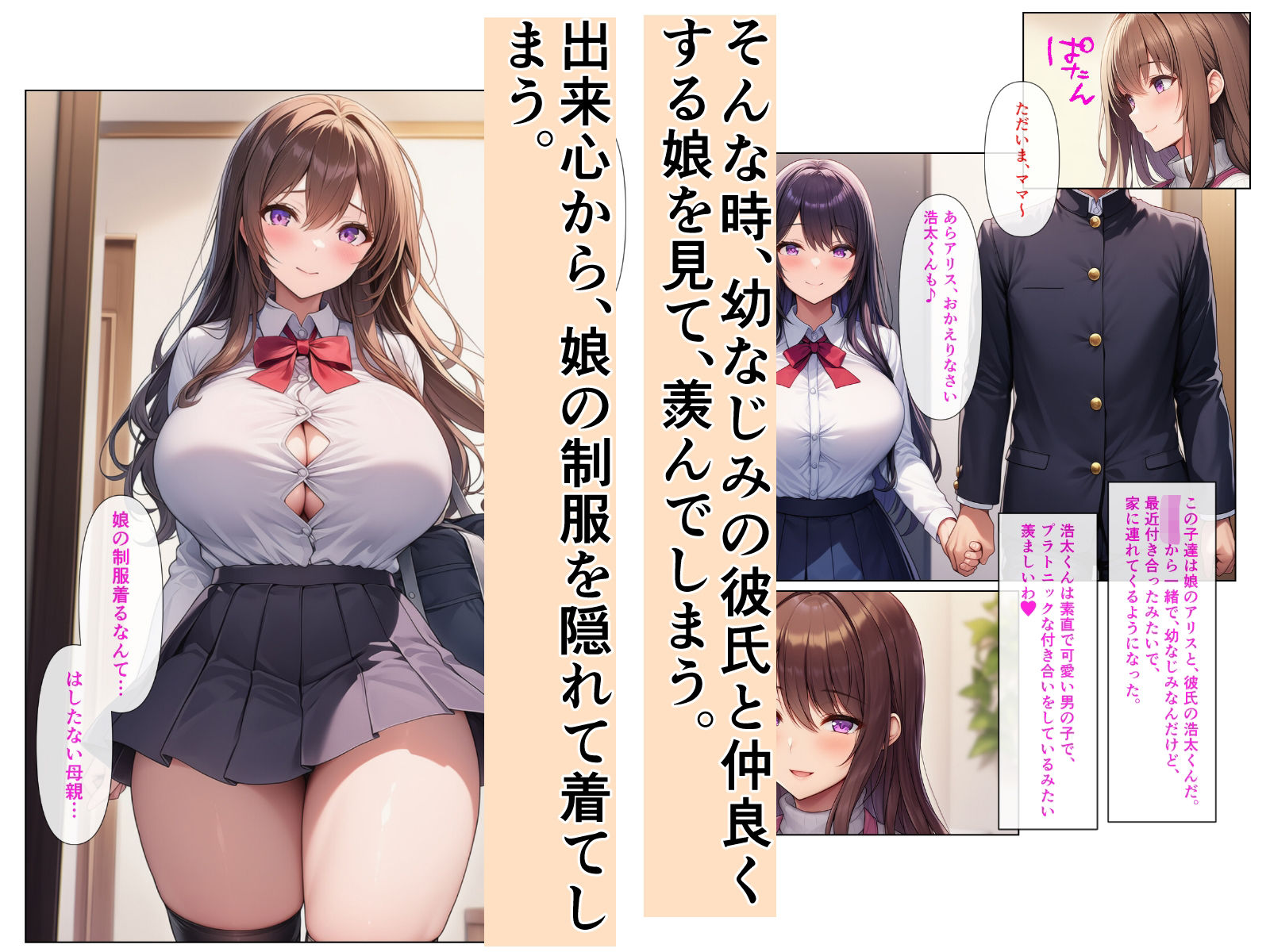 清楚系アラフォー人妻は欲求不満で娘の彼氏とらぶらぶえっちする話