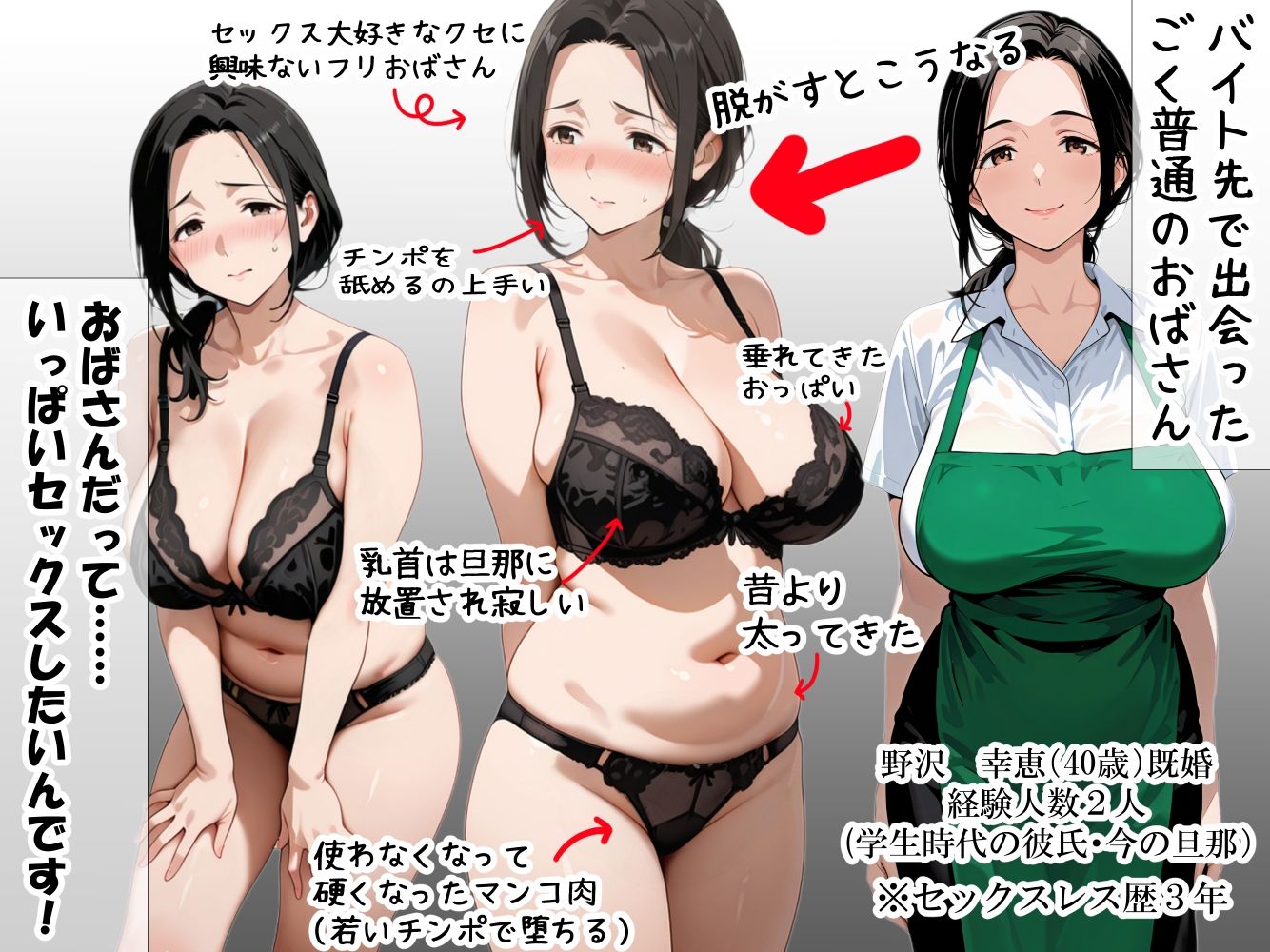 バイト先のパート主婦（40歳）を、 お持ち帰りしたら…欲求不満の膣は硬いチンポ一本即墜ちオナホ化   野沢幸恵（40歳）セックスレス歴・3年