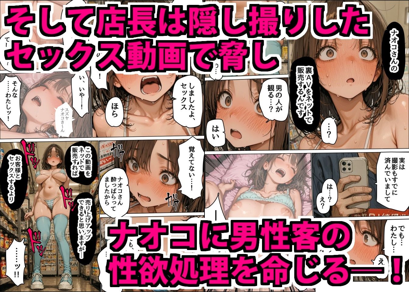 ちょっとおバカなムチムチ巨乳店員を酒で酔わせて性欲処理用特売品にした悪徳店長