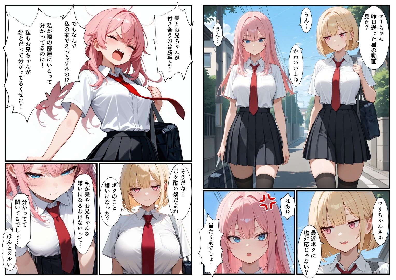 妹×妹の親友×俺  甘々3P