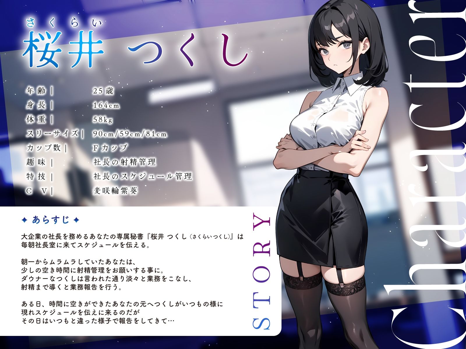 低音ダウナー社長秘書の事務的オナサポ業務報告〜本日の予定はおまんこを使った連続中出しです〜