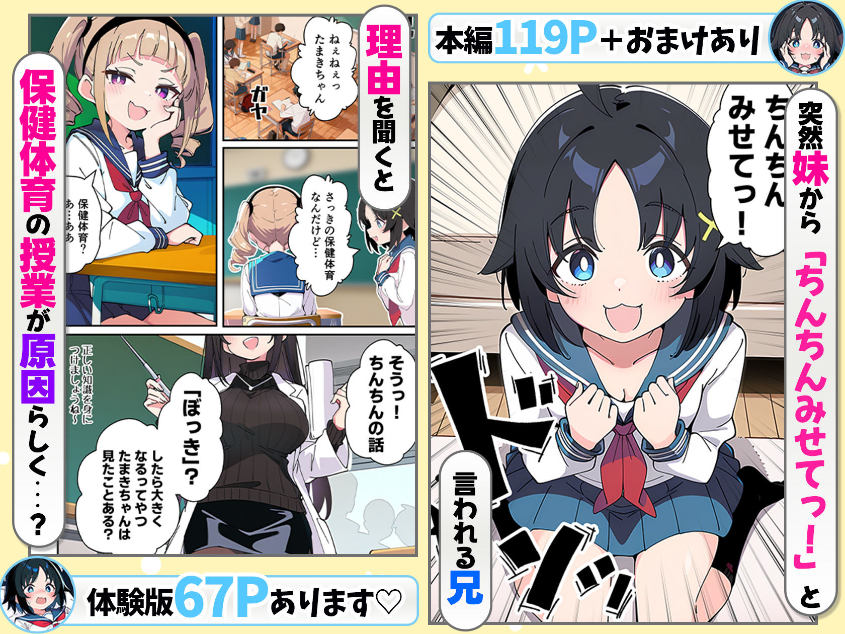 性に好奇心旺盛な妹と実践形式で性教育して中出しえっちする話