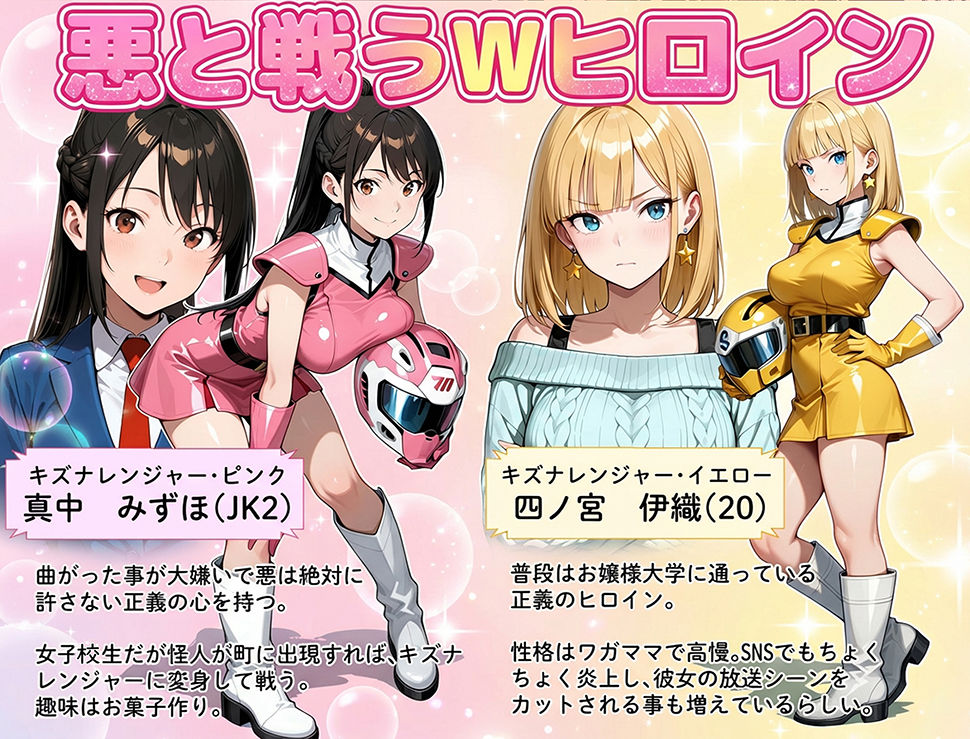 正義の戦隊ヒロイン！無限ハードSEXで戦えないほど快楽依存に調教され悪の組織に完堕ちする！・前編