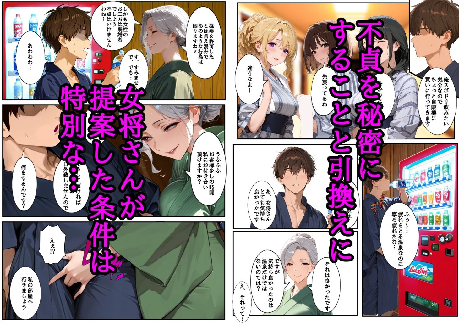 母親の代わりに主婦友達三人と温泉旅行に行ったらエロいことになった 総集編