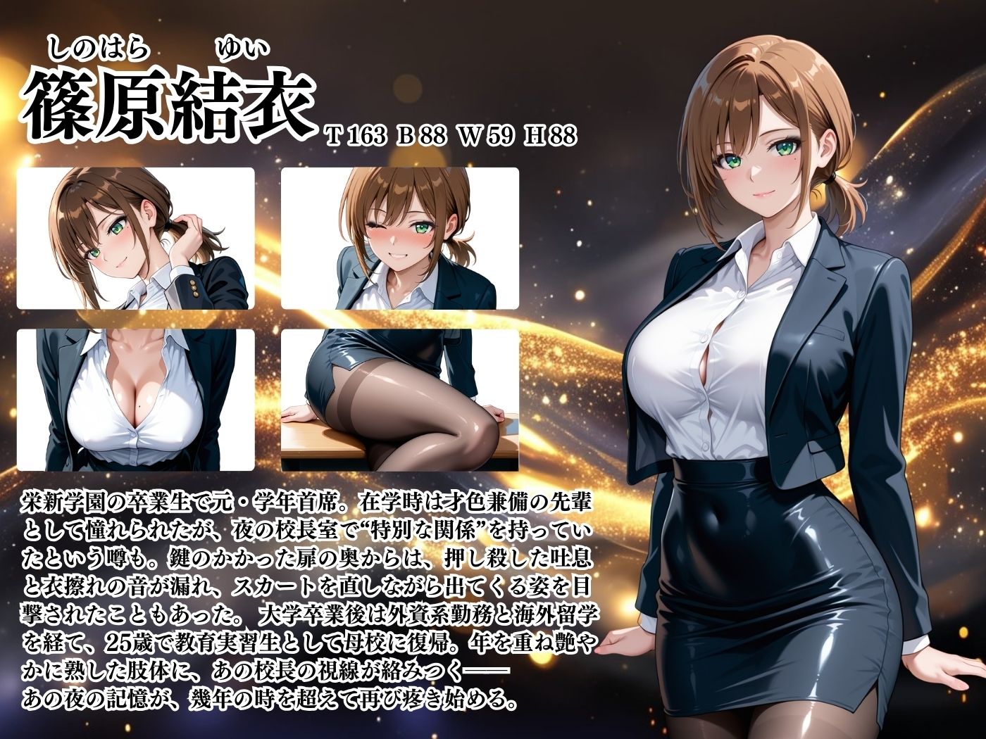 【4Kイラスト】1万3000人の生徒を抱いた校長による篠原結衣への性指導（バレンタイン編）
