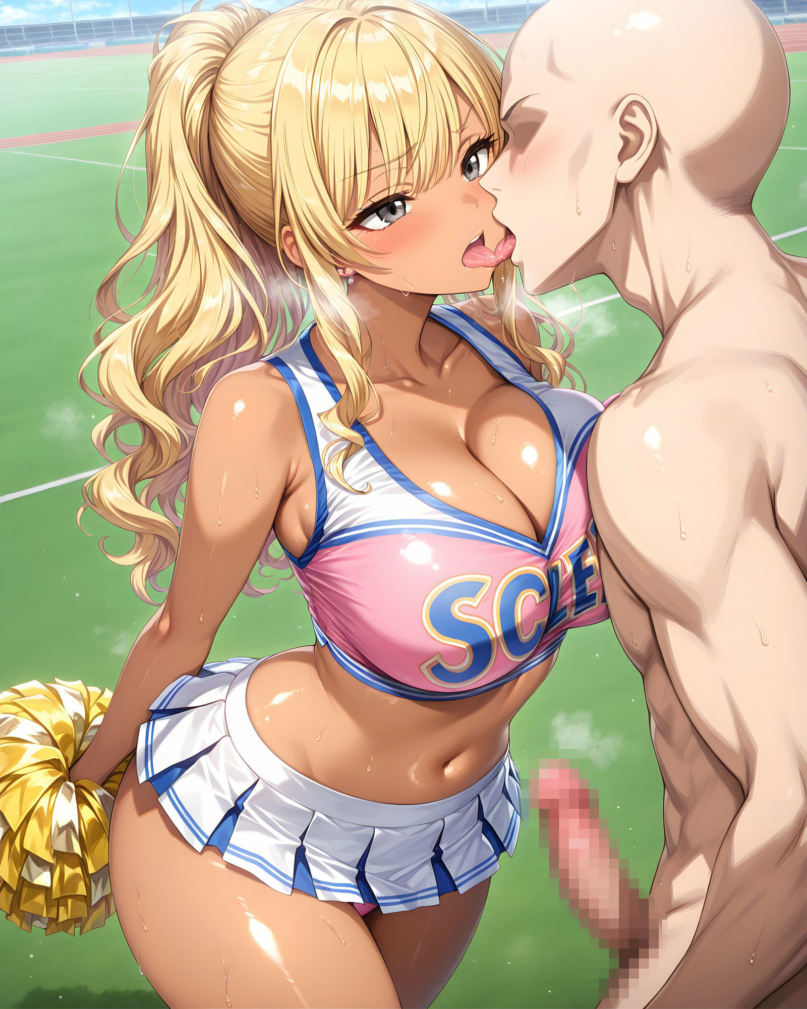 超ミニスカチア部〜パンツ丸見えのチアガール達にセクハラしたり、ぶっかけたり、チ〇ポのお世話してもらうイラスト集〜