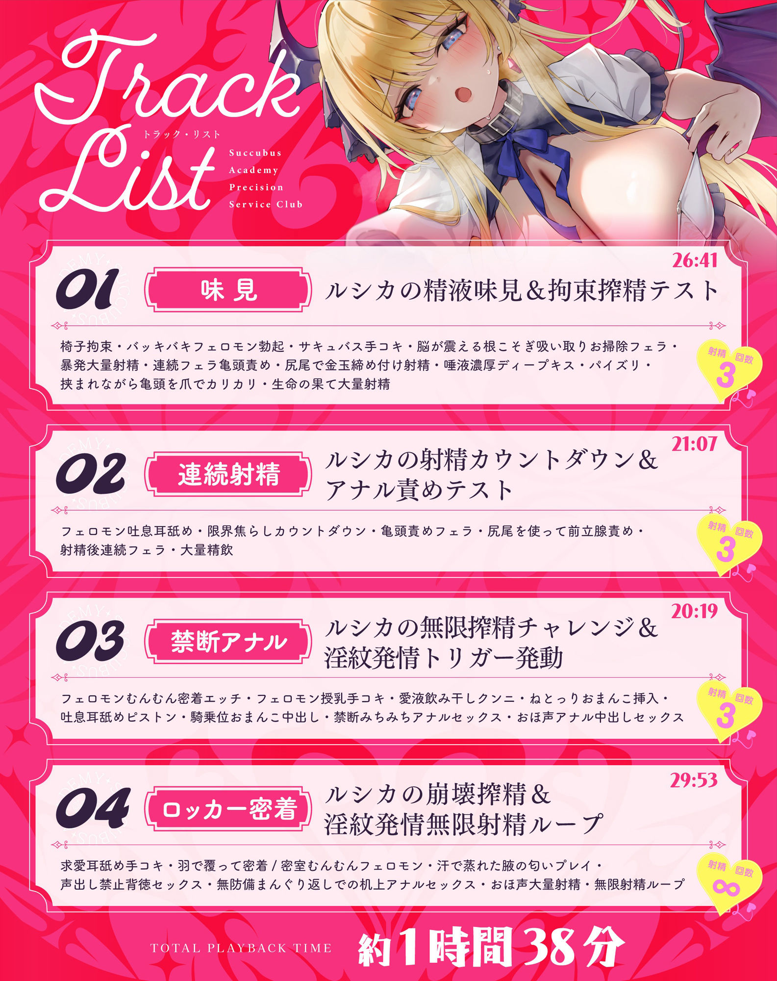 【無限絶頂】『王立サキュバス学院』栄養射精係〜プライド高きお嬢様サキュバス 快楽オホ堕ち編〜 下等な人間のアナタは、私たちサキュバスに一生精子を捧げるのです（はーと）