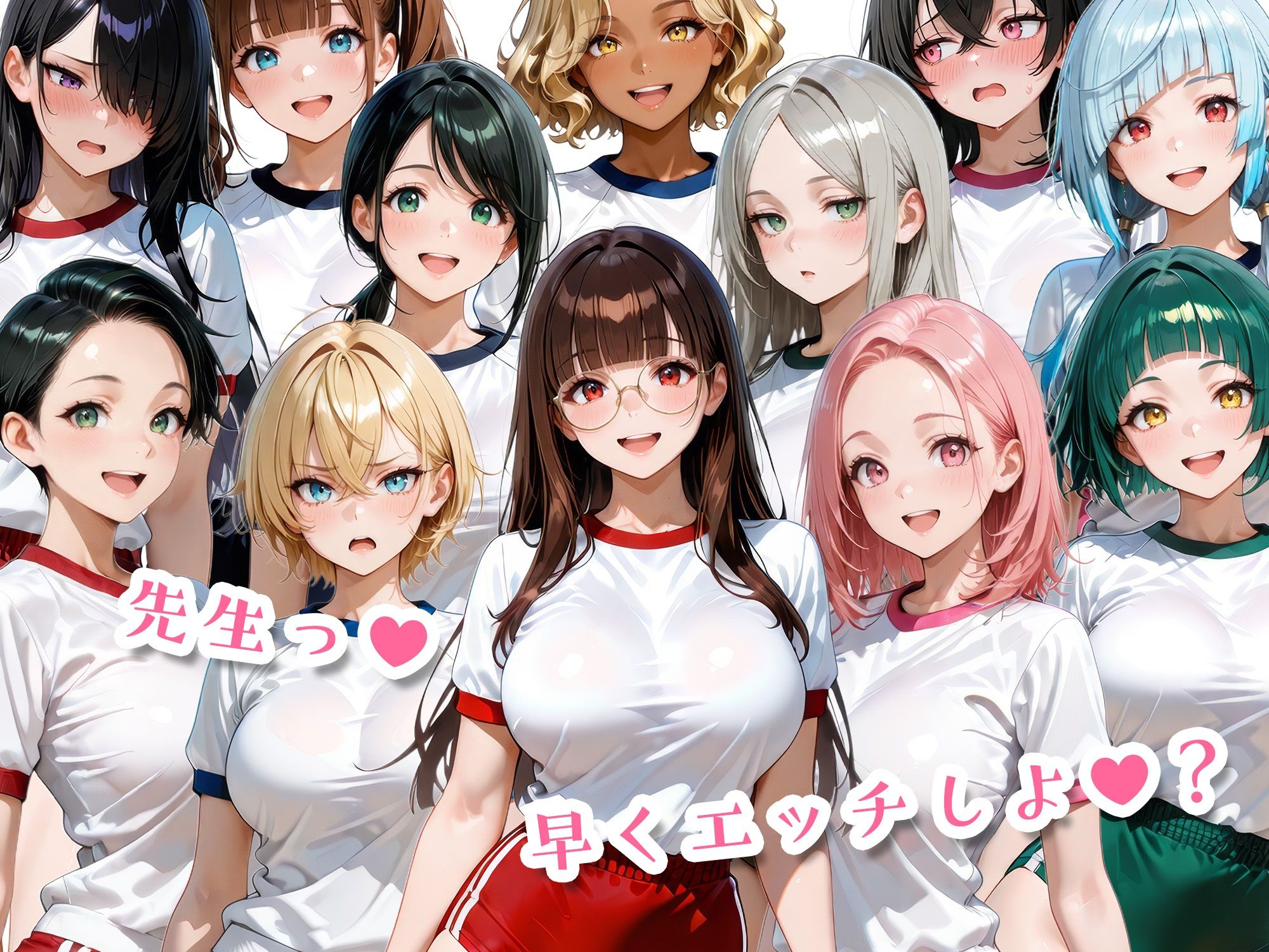 12人のブルマ体操服JKと毎日セックスしまくりな体育教師