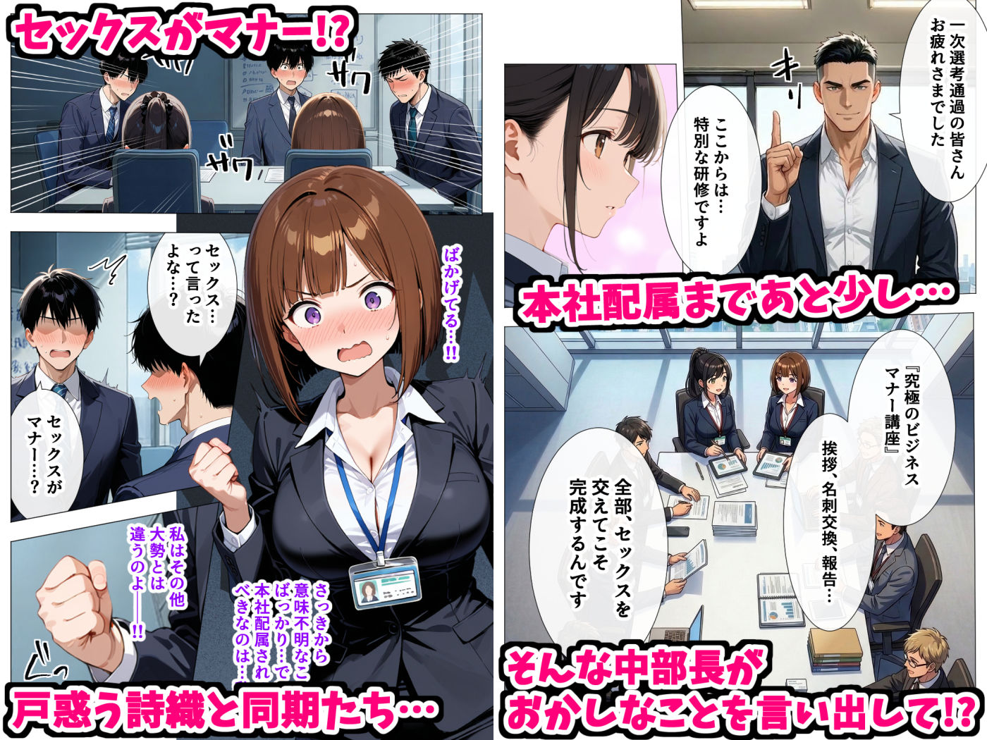 セックスはビジネスマナー！？新入社員を生ハメ中出し研修〜オフィスではセックスが新しい挨拶と評価基準になりました〜
