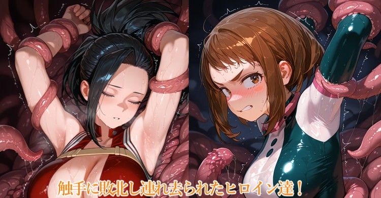 ヒロ〇カ編 触手/乳首責め×母乳搾乳CG集