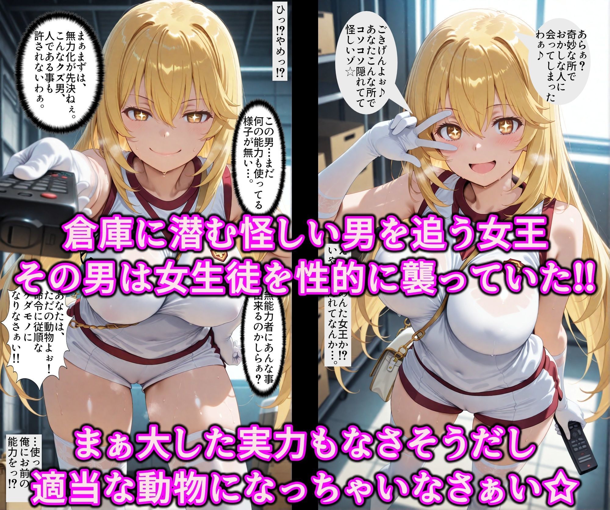 女王を逆洗脳で絶対服従の発情ネコ化！能力反射でエロい体の女王をマゾ洗脳♪何されてもアヘる俺専用の淫乱ペット