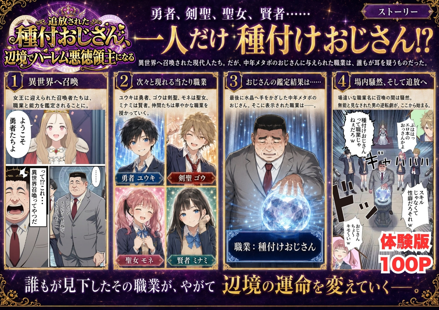 【異世界召喚】追放された種付けおじさん、辺境でハーレム悪徳領主になる