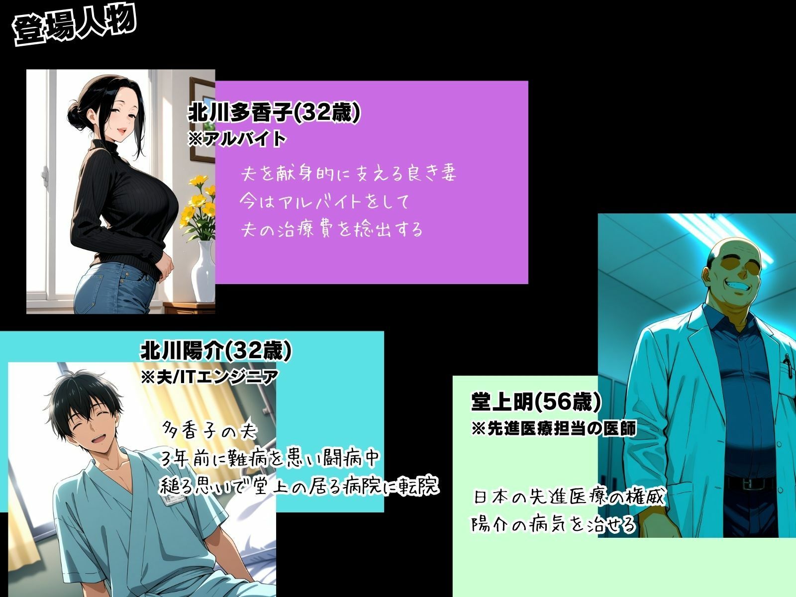 夫の為にできる事。先進医療の代償は熟れた人妻の汗ばんだ乳房