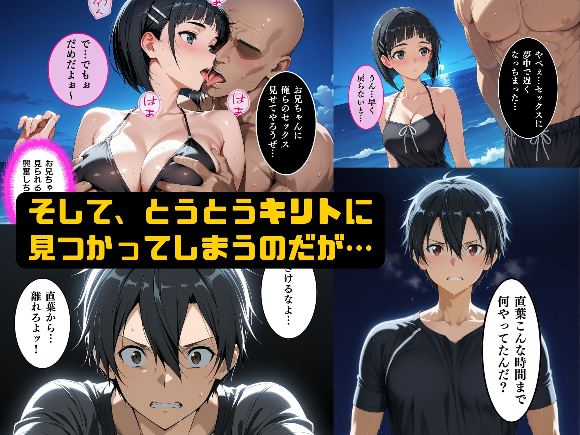 直葉の絶頂性奴●へM覚醒、夏の海でレ○プされメス堕ちする