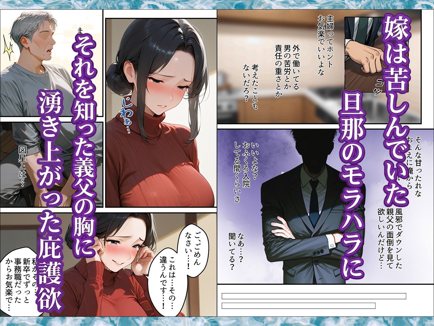 息子は知らない、義父のゆがんだ愛と執着・夫のモラハラに苦しむ清楚系巨乳妻の背徳