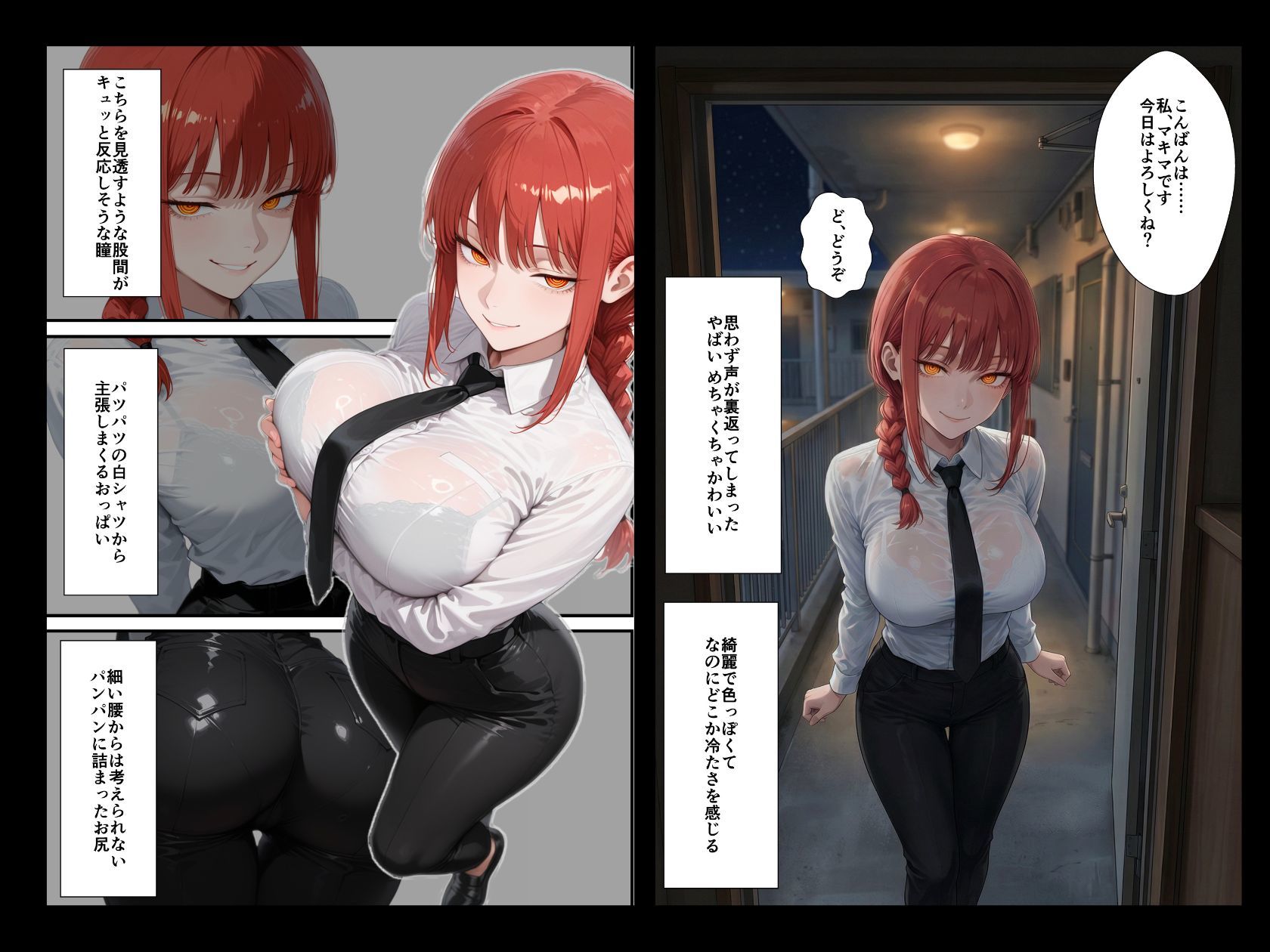 アニメデリヘル マキ◯編 〜赤髪ロングのS系お姉さんデリヘル嬢と朝まで生セックス〜