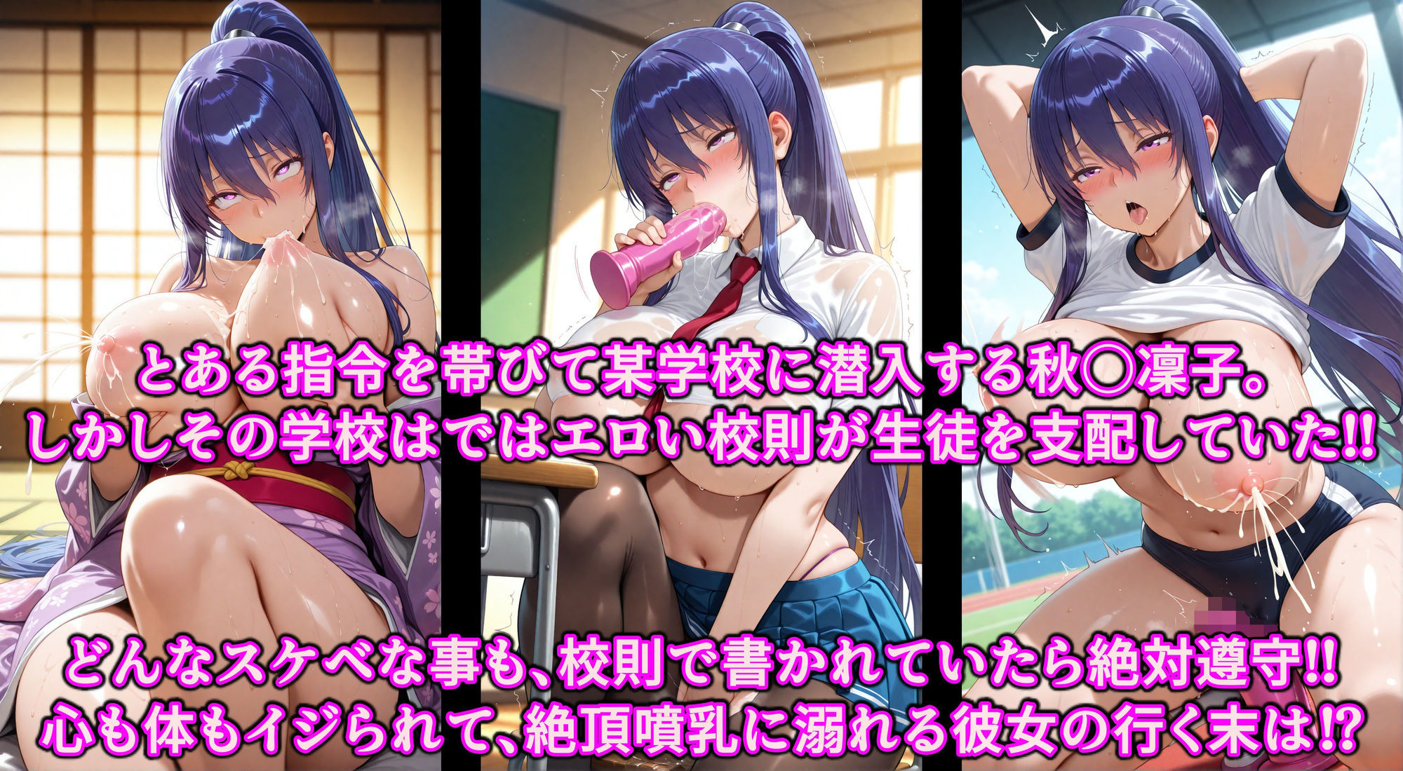 極秘潜入！！いいなり女学院！！スケベ校則に絶対服従エロコス教育！！射乳家畜洗脳で精子中毒オナホ対魔忍