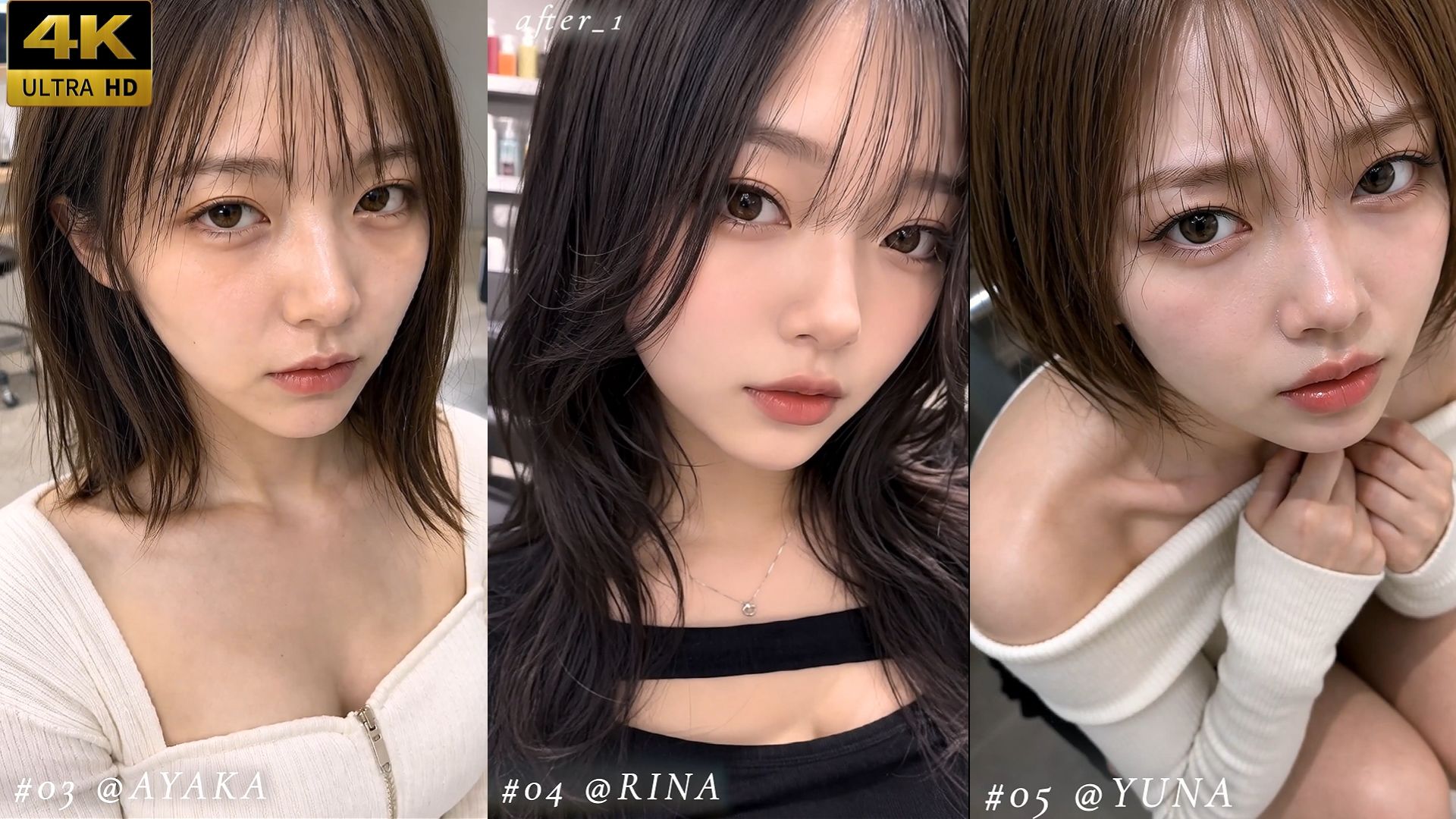 美容室に行っただけなのに4回も大量顔射された私…。おしゃれなクール系美容女子たち20人、Before＆After顔射オムニバス【4K縦動画】