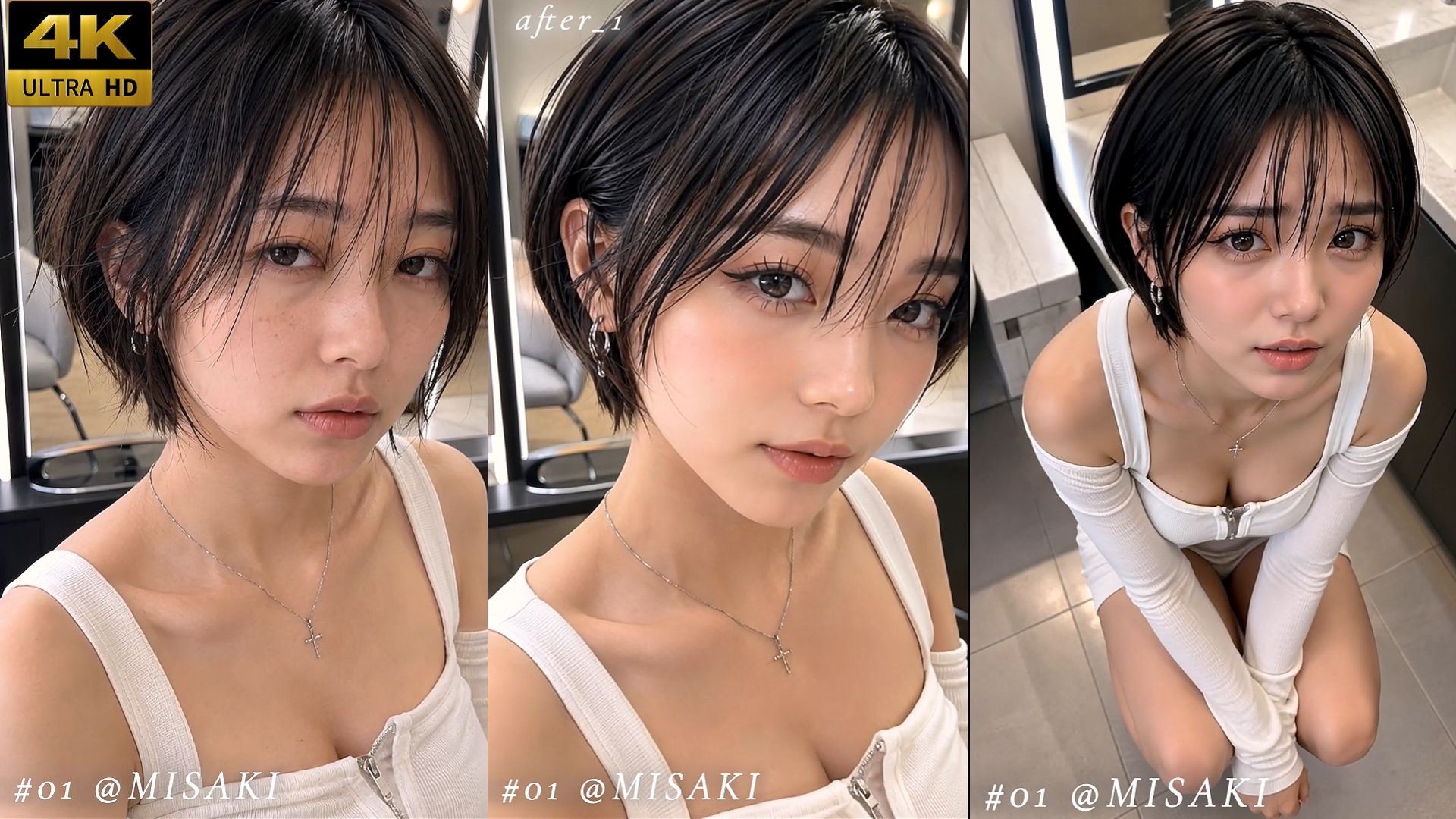 美容室に行っただけなのに4回も大量顔射された私…。おしゃれなクール系美容女子たち20人、Before＆After顔射オムニバス【4K縦動画】