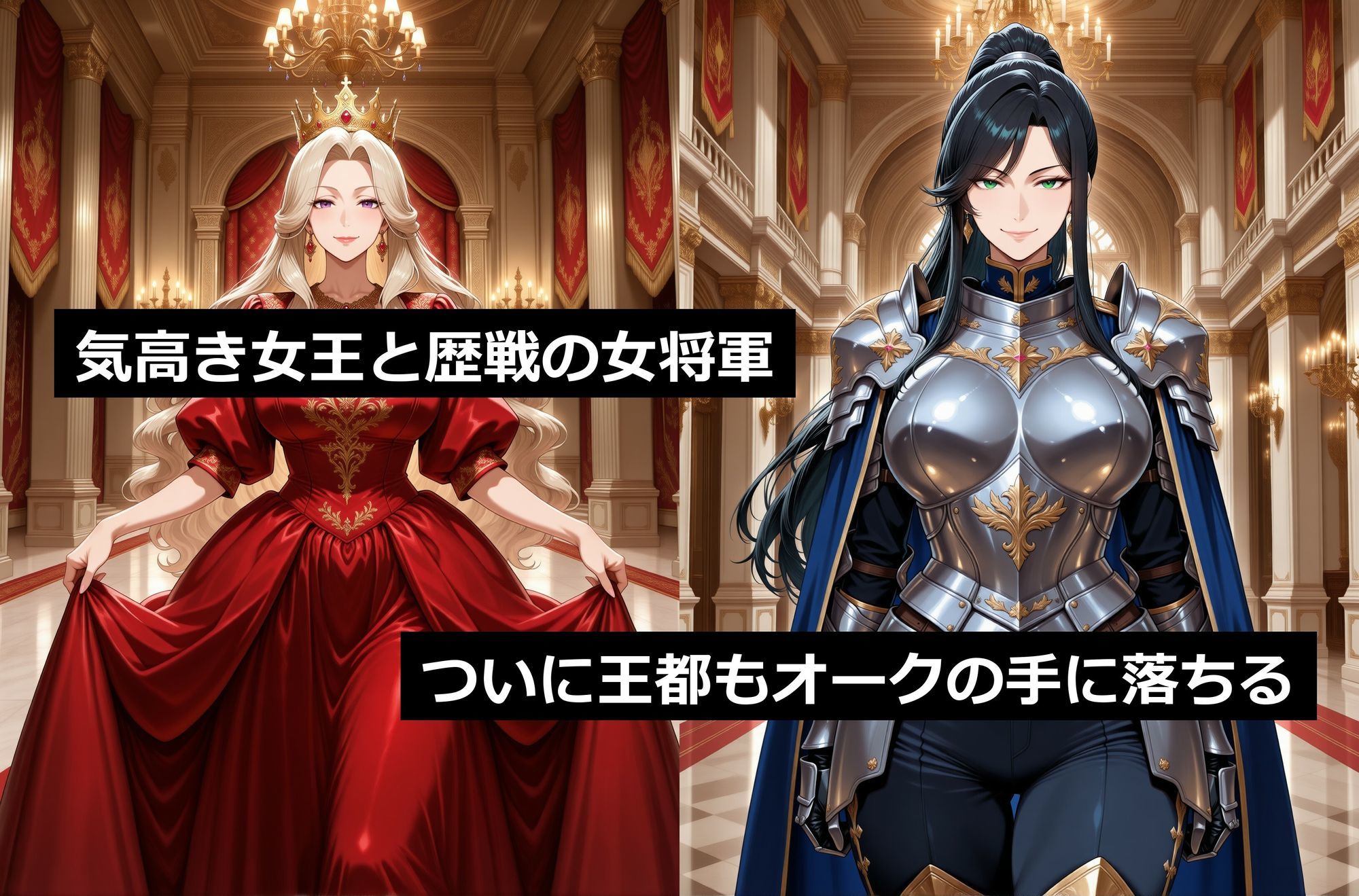 オークに敗北した国5〜女王・女将軍編〜