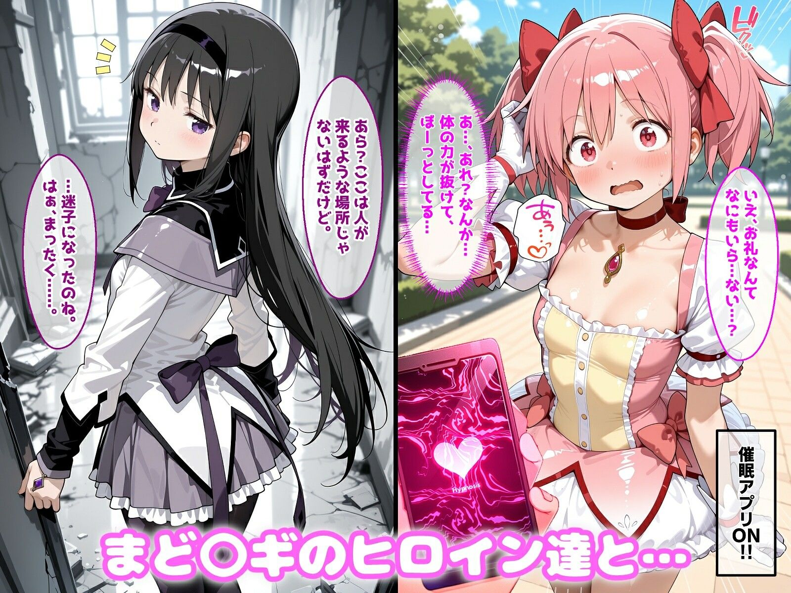 〇眠アプリで妊娠孕ませ  まど〇ギのヒロインたちと膣内射精えっちする話