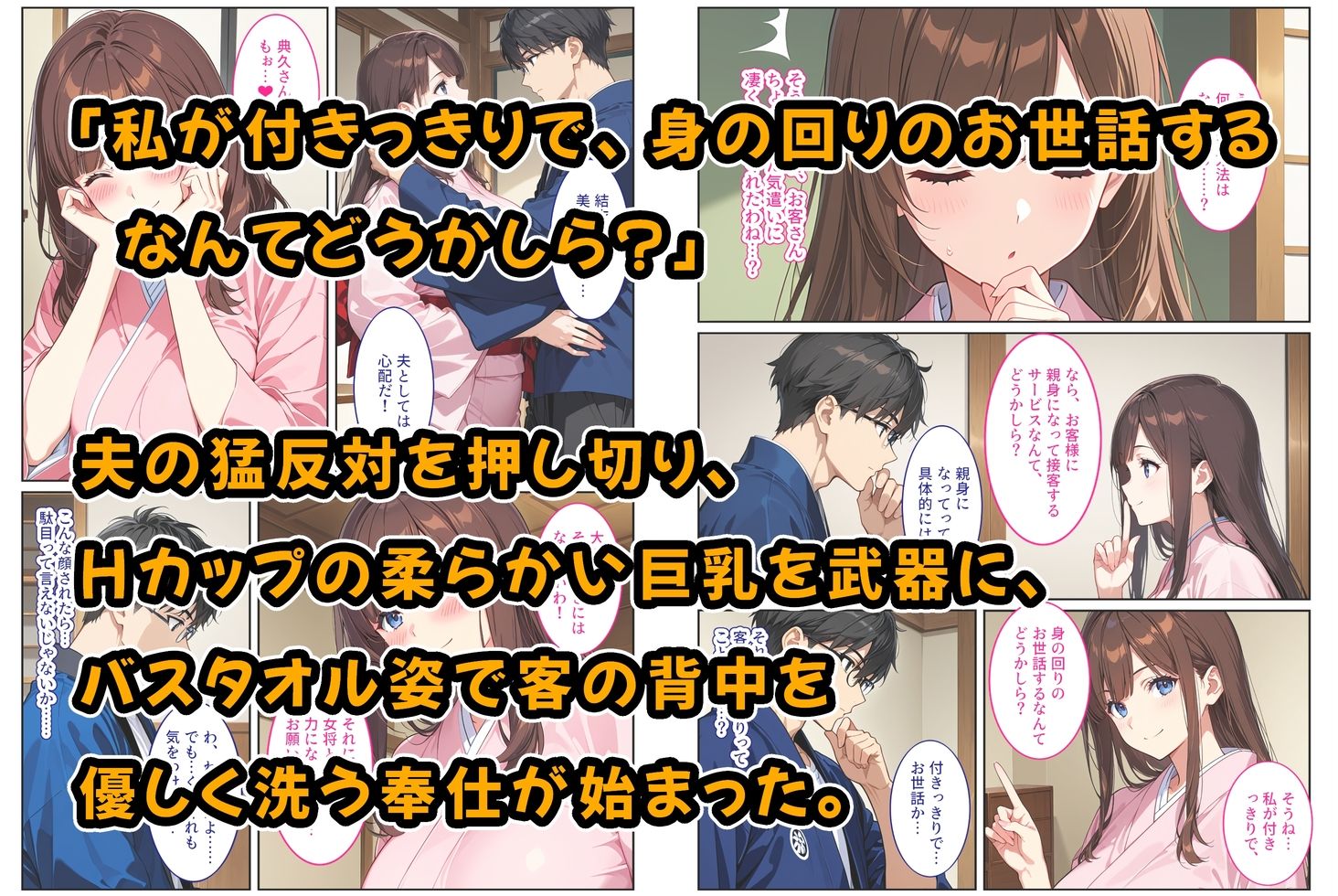 経営難の温泉旅館を守るため…爆乳人妻女将が客たちに種付けられて妊娠メス堕ち！