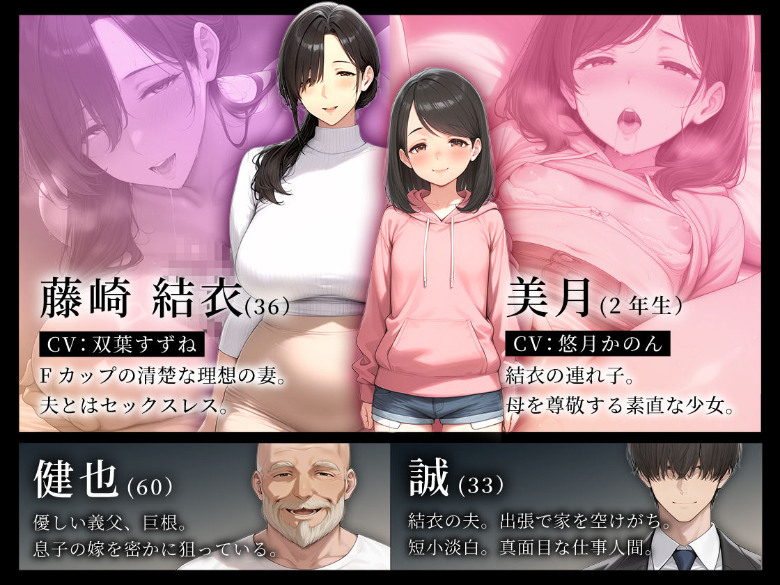 【おさわり×RPG】義父にポルチオ調教でNTRされた人妻が娘も巻き込んで親子丼で種付けされた話_前編