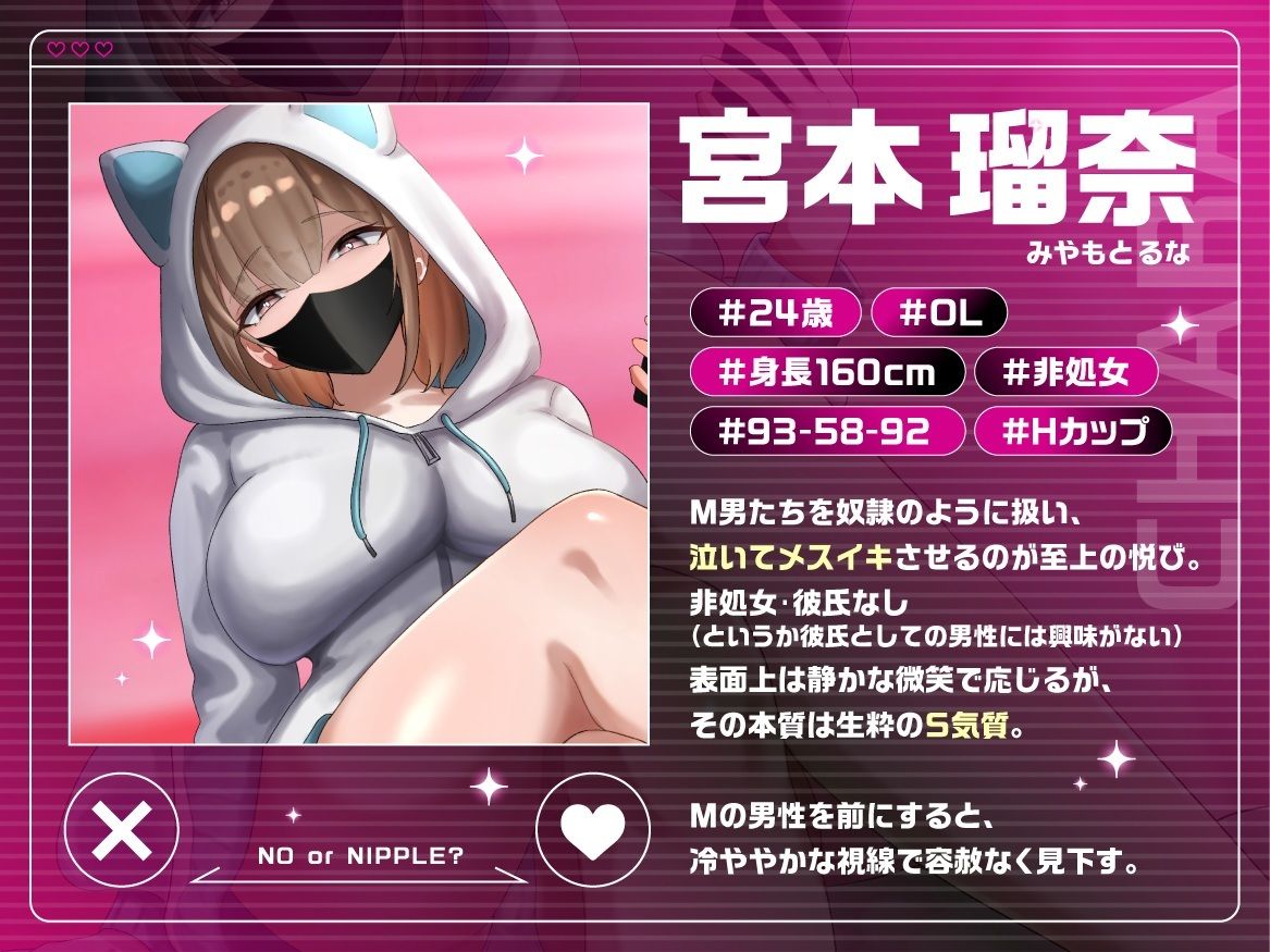 【マゾマッチング】『ねえ、その乳首どうして欲しい？』マチアプで出会ったHカップ乳首責め好き女子の地獄メスイキ乳首快発【CV御子柴 泉】
